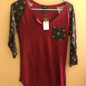 Red and floral long sleeve
